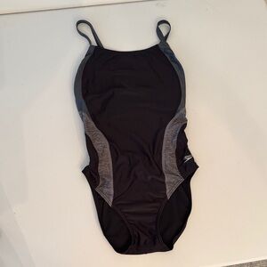 Speedo Black and Gray Swimsuit
